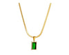 Elegant Stainless Steel  Necklace with Green Pendant