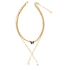 Butterfly Charm Stainless Steel Gold-Plated Layered Necklace