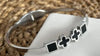 Silver-Plated Stainless Steel Clover & Square Bracelet