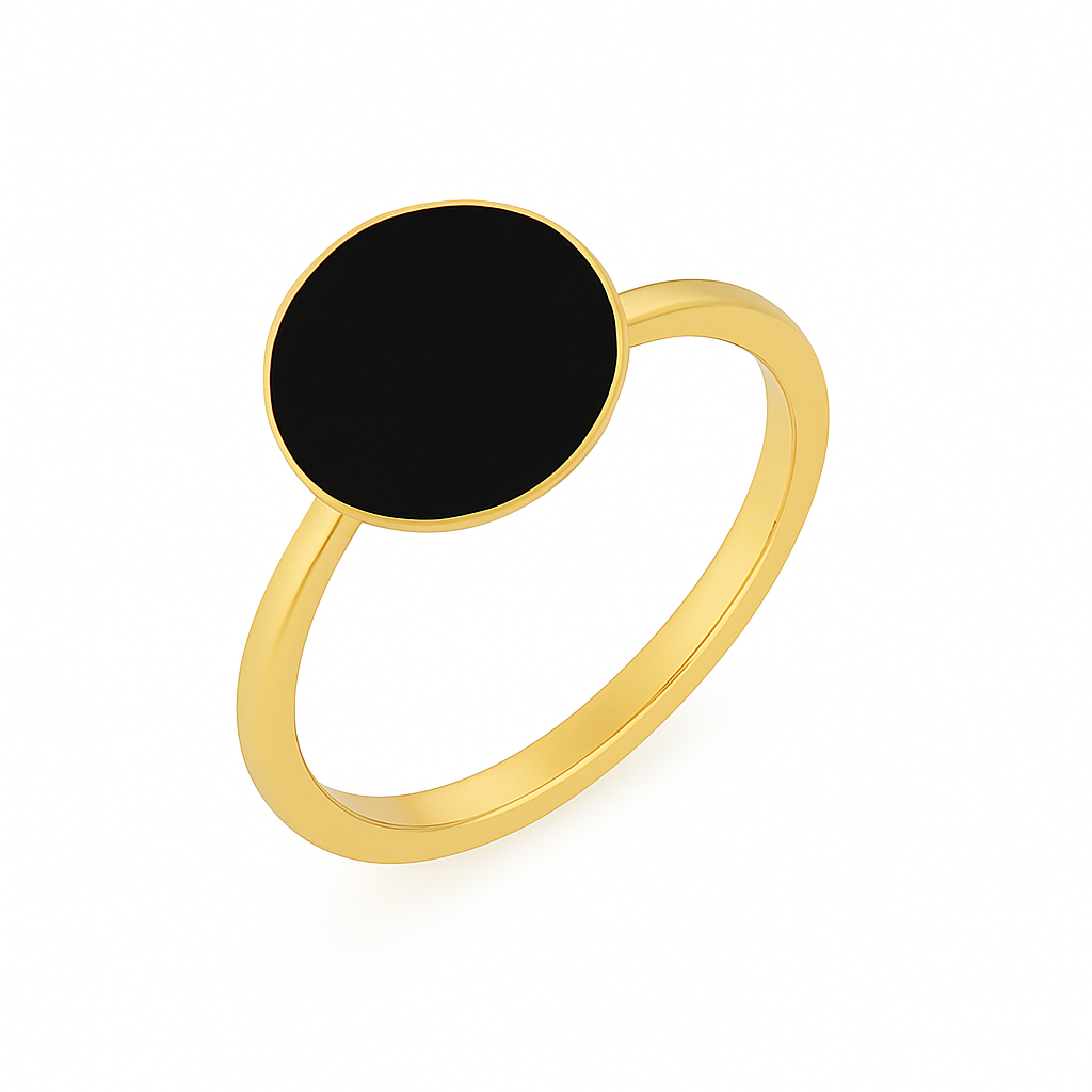 Stainless Steel Ring with Black Onyx Stone – Elegant Statement Jewelry