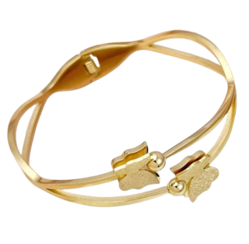 Elegant Gold Plated Stainless Steel Butterfly Bracelet