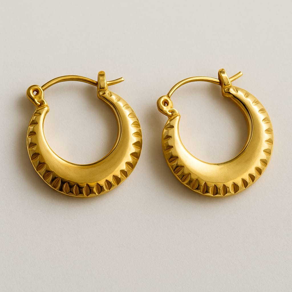 Gold-Plated Stainless Steel Hoop Earrings
