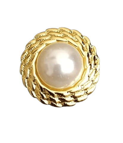 Vintage-Inspired Pearl Stud Earrings | Gold Textured Stainless Steel Jewelry