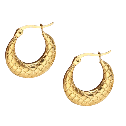 Chunky Gold Square Hoop Earrings – Women’s Stainless Steel Punk Style