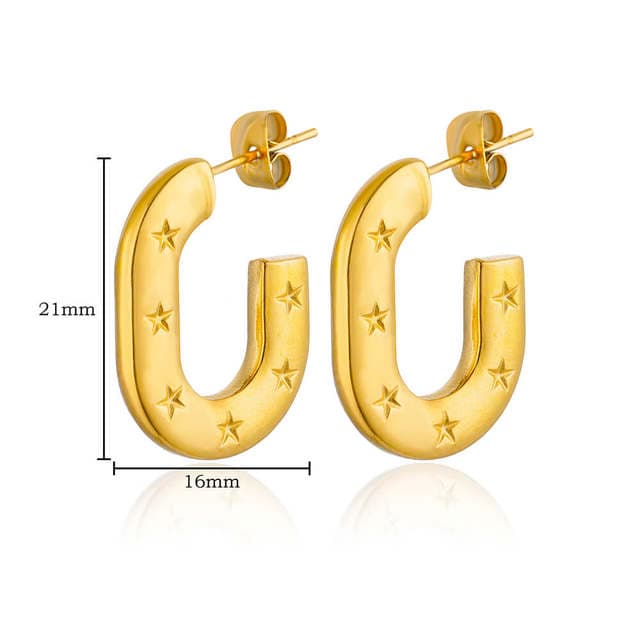 Star Hoops Earrings
