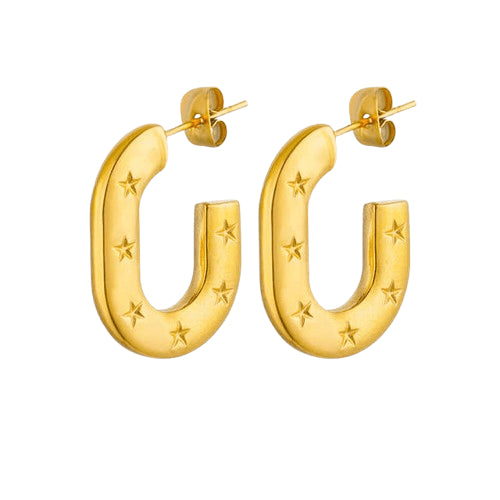 Star Hoops Earrings
