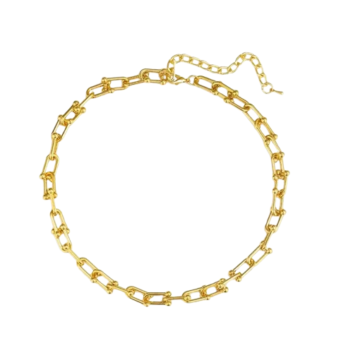 Gold Paperclip Chain Necklace – Anti-Tarnish Stainless Steel Statement Jewelry for Women