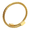 Gold Plated Stainless Steel Cable Wire Twisted Cuff Bangle Bracelet