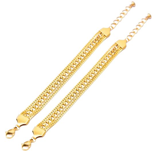 Tarnish-Free Triple Snake & Cuban Chain Bracelet