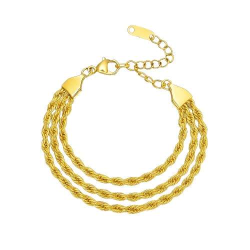 Triple Layer Roped Chain Bracelet
