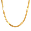 Elegant Stainless Steel Gold-Toned Herringbone Chain Necklace