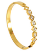 Gold-Plated Stainless Steel Bracelet with Embedded Stones