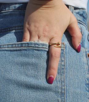 Gold Plated Nail Ring
