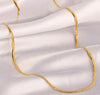 Elegant Stainless Steel Gold-Toned Herringbone Chain Necklace