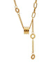 Modern Gold-Plated Stainless Steel Lariat Necklace